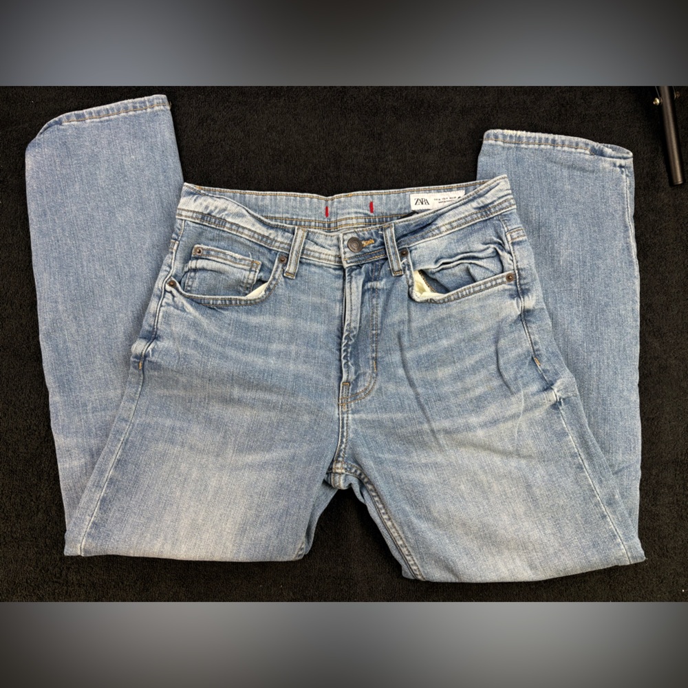 Zara Light Blue Denim Pants